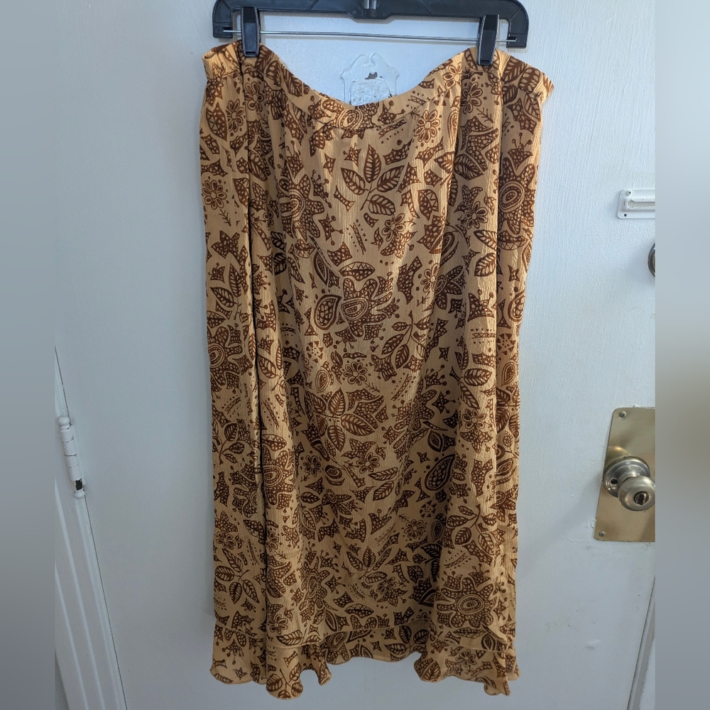 Vintage Coldwater Creek Maxi Skirt 100% Silk Floral Maxi Skirt XXL